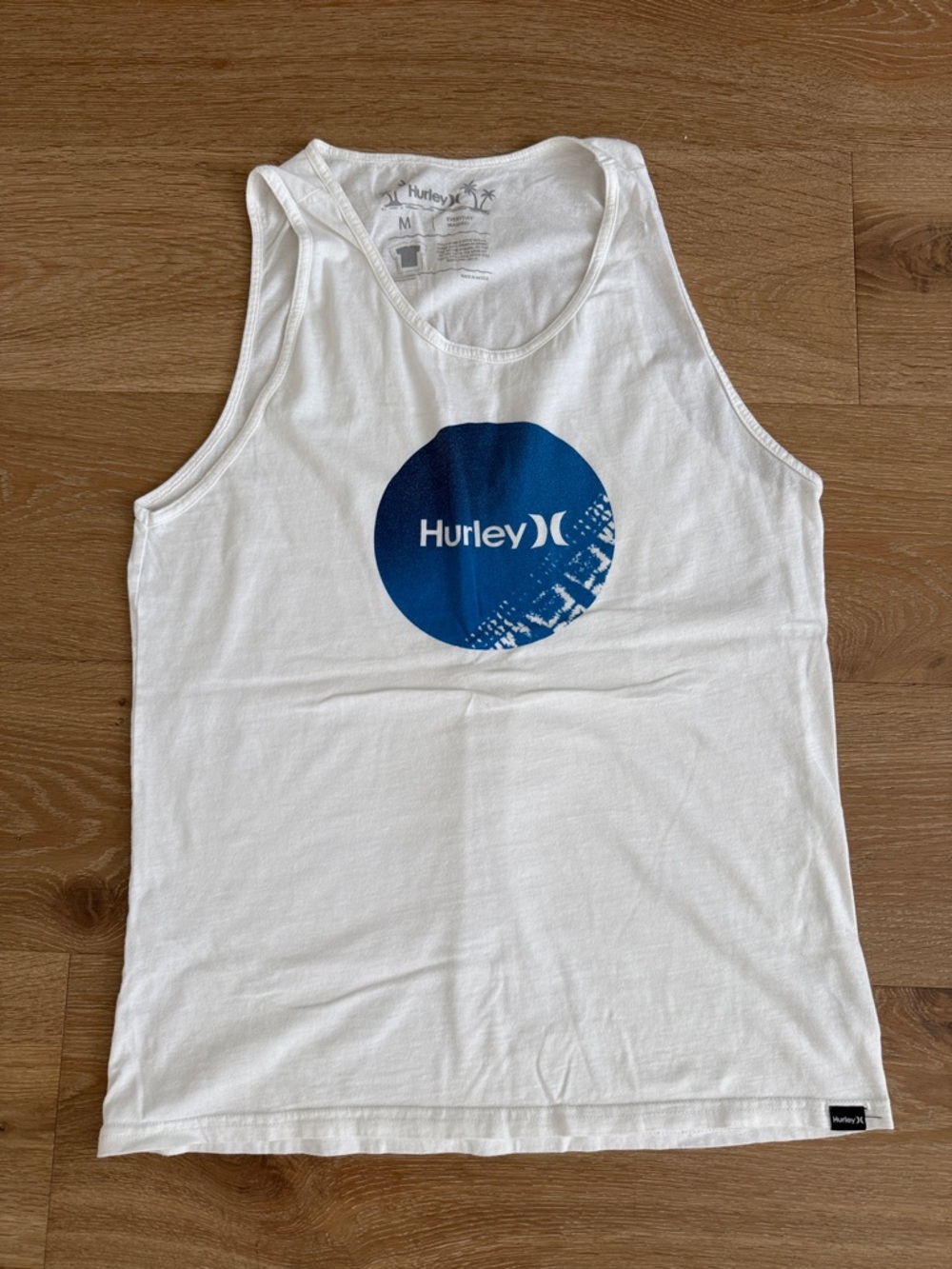 Hurley White Tank Top with Blue Logo